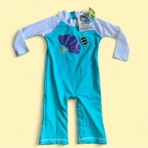 Flap Happy Kids UV 50 NWT Turquoise Long Surf Swimsuit Size 12M